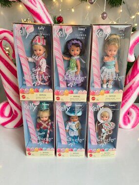 Mattel Kelly Nutcracker Holiday Doll Complete Set Of 6 Barbie